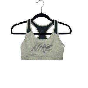 Nike Victory Medium-Impact Grey/Black‎ Graphic Sports Bra Size Small
